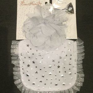 Baby Bow Fancy 3 Piece Bib Hat Bow Tie Set